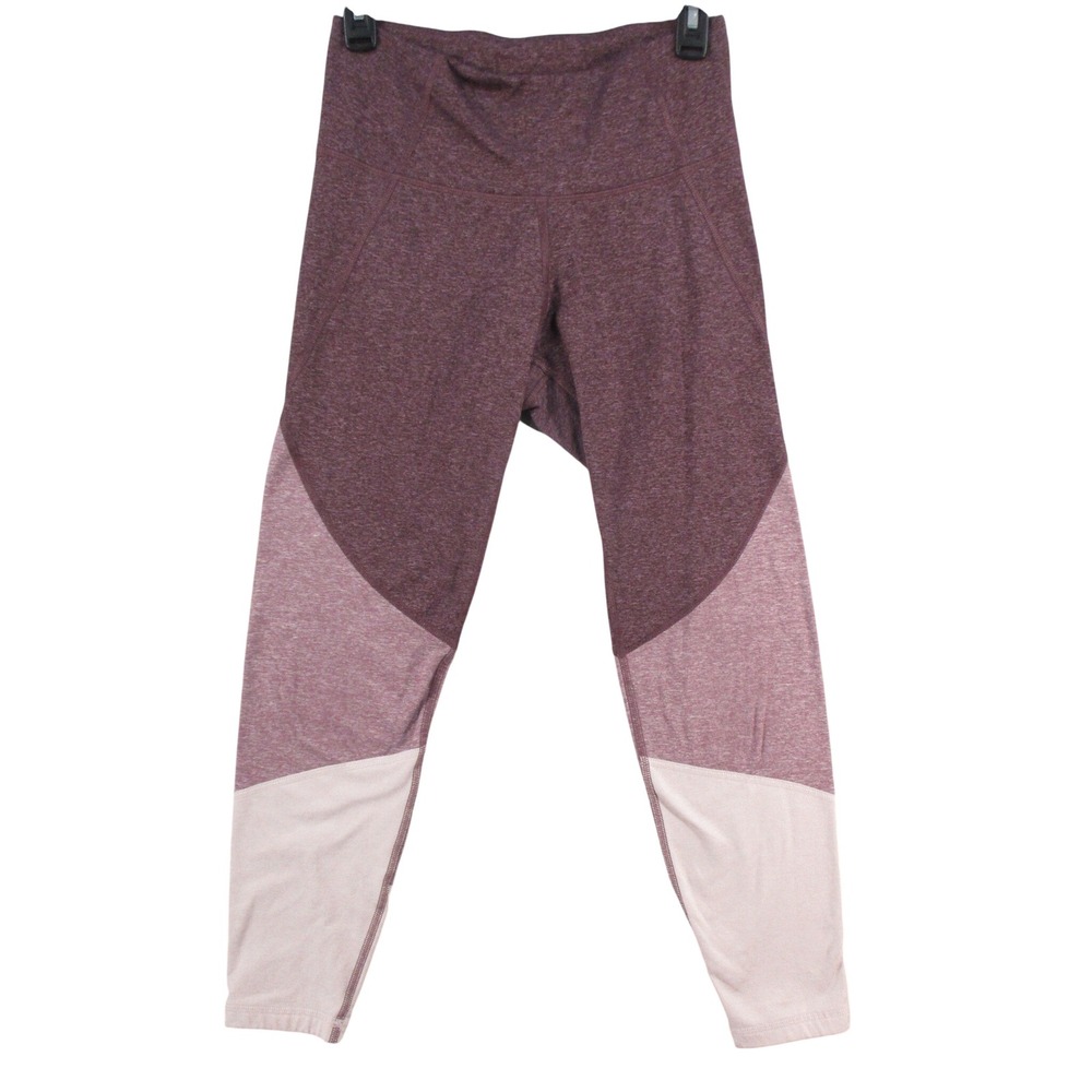 Old Navy Active Elevate Leggings Womens Medium Burgundy Colorblock Go-Dry Tights